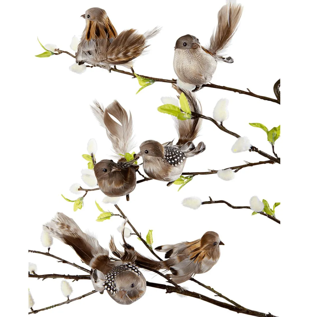 Decoración De Animales|Decoración De Primavera>DecoWoerner Gorriones Decorativos, 17 Cm, 6 Piezas marrón