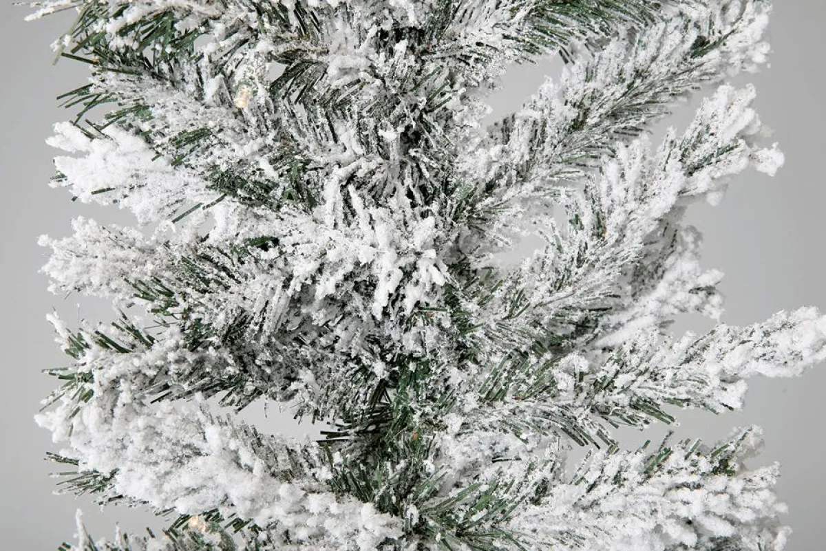 Guirnaldas De Navidad>DecoWoerner Guirnalda De Abeto Con Copos, 270 Cm, Ø 30 Cm blanco