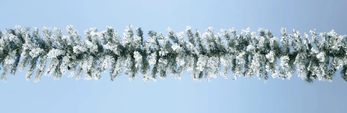 Guirnaldas De Navidad>DecoWoerner Guirnalda De Abeto Con Copos, 270 Cm, Ø 30 Cm blanco
