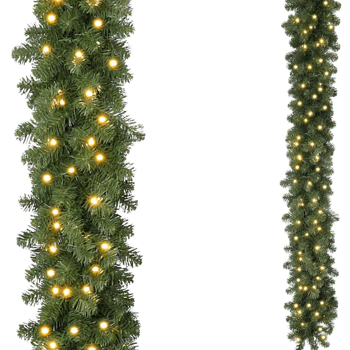 Decoración De Invierno|Guirnaldas De Navidad>DecoWoerner Guirnalda De Abetos Con LED Blanco Cálido, 270 Cm verde