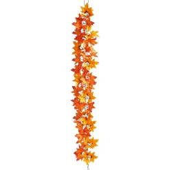Decoración De Otoño|Guirnaldas Y Vides>DecoWoerner Guirnalda De Arce 180 Cm naranja