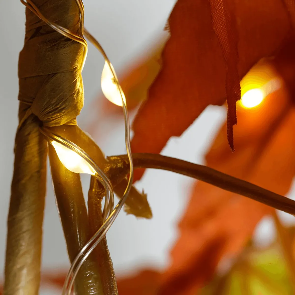 Decoración De Otoño|Guirnaldas Y Vides>DecoWoerner Guirnalda De Arce LED, 140 Cm naranja