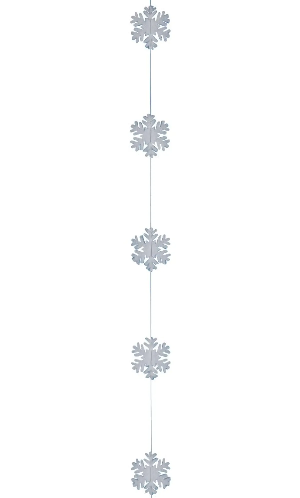 Decoración De Invierno>DecoWoerner Guirnalda De Copos De Nieve, Blanca, 180 Cm blanco