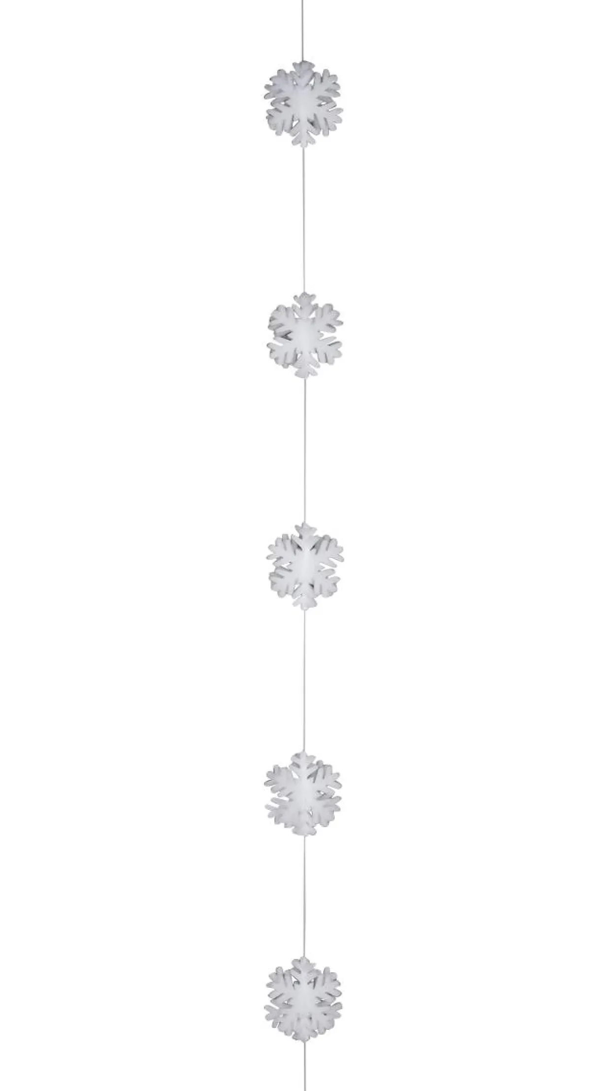 Decoración De Invierno>DecoWoerner Guirnalda De Copos De Nieve 3D Blanca, 180 Cm blanco