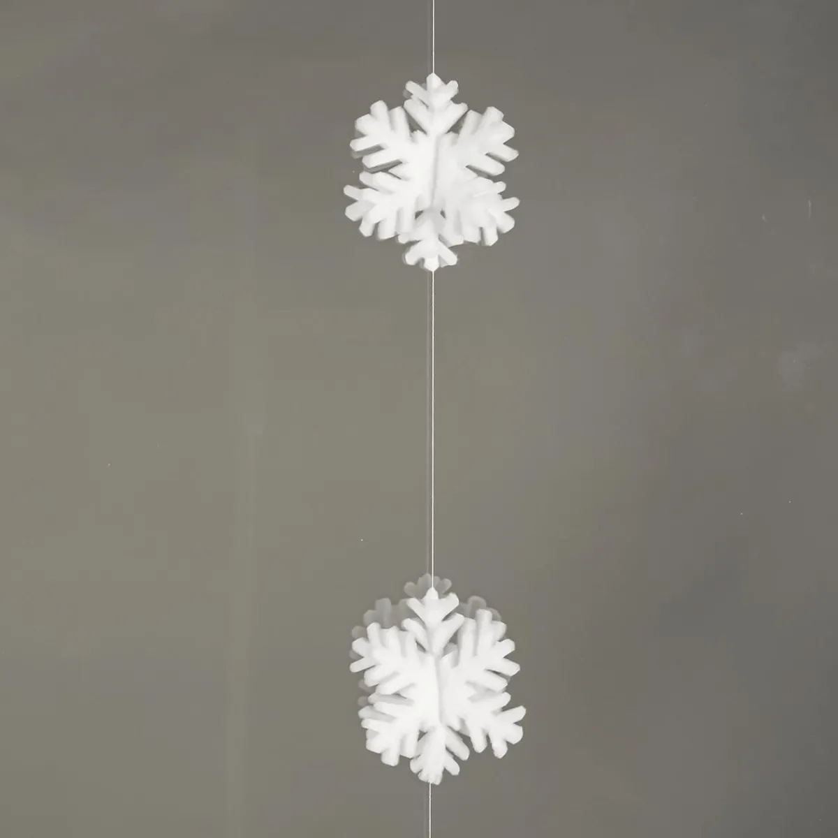 Decoración De Invierno>DecoWoerner Guirnalda De Copos De Nieve 3D Blanca, 180 Cm blanco