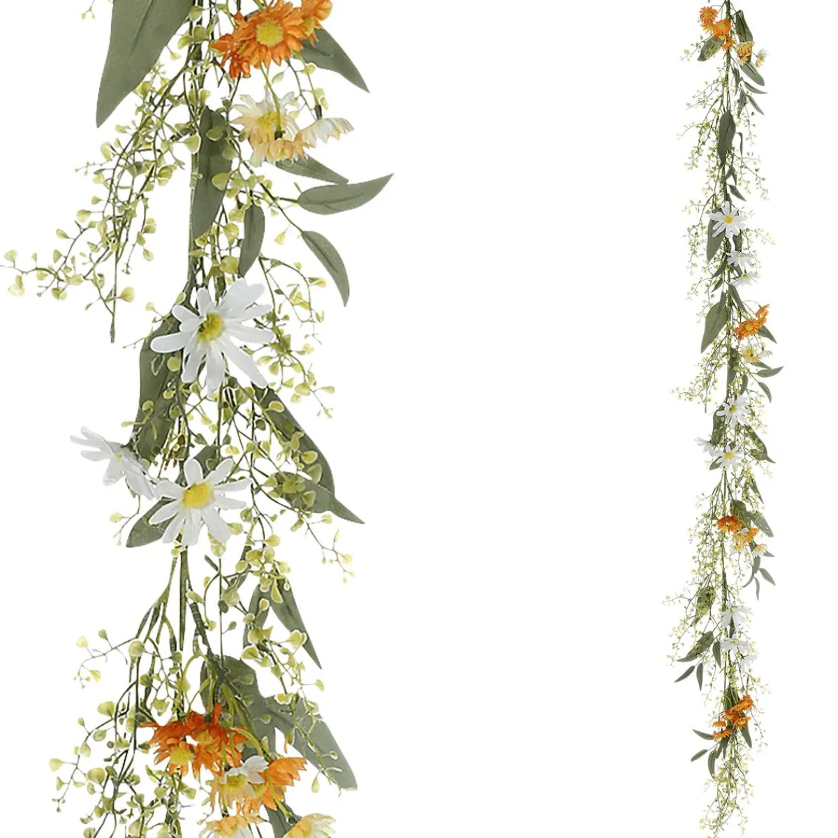 Decoración De Verano|Decoración De Primavera>DecoWoerner Guirnalda De Flores De Campo Artificiales Enredadera Artificial - Blanca 158 Cm naranja