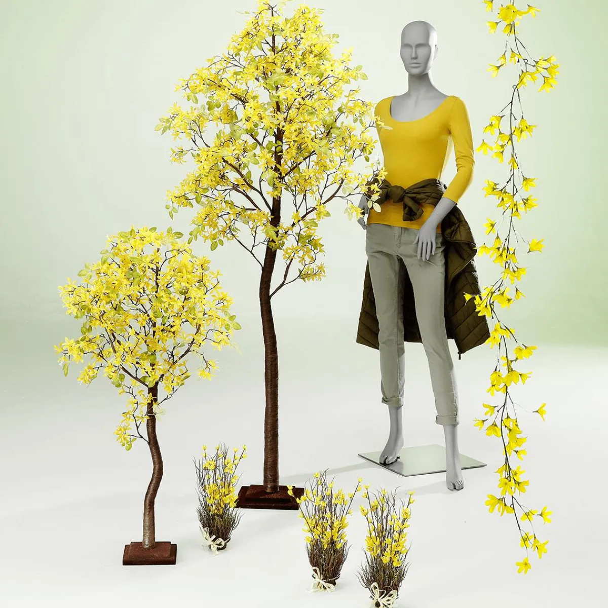 Guirnaldas Y Vides>DecoWoerner Guirnalda De Forsitias Artificiales Amarilla 180 Cm amarillo