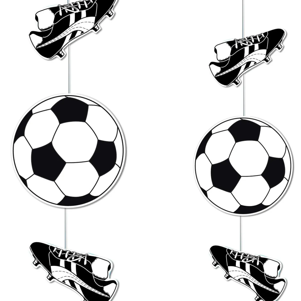 Decoración Temática>DecoWoerner Guirnalda De Fútbol Con Zapatos Y Balones 90cm negro