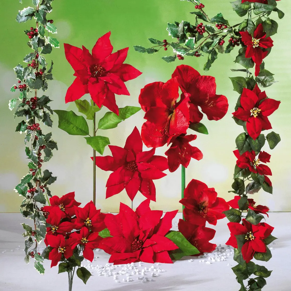 Guirnaldas Y Vides>DecoWoerner Guirnalda De Pascueros Artificial, 180 Cm rojo