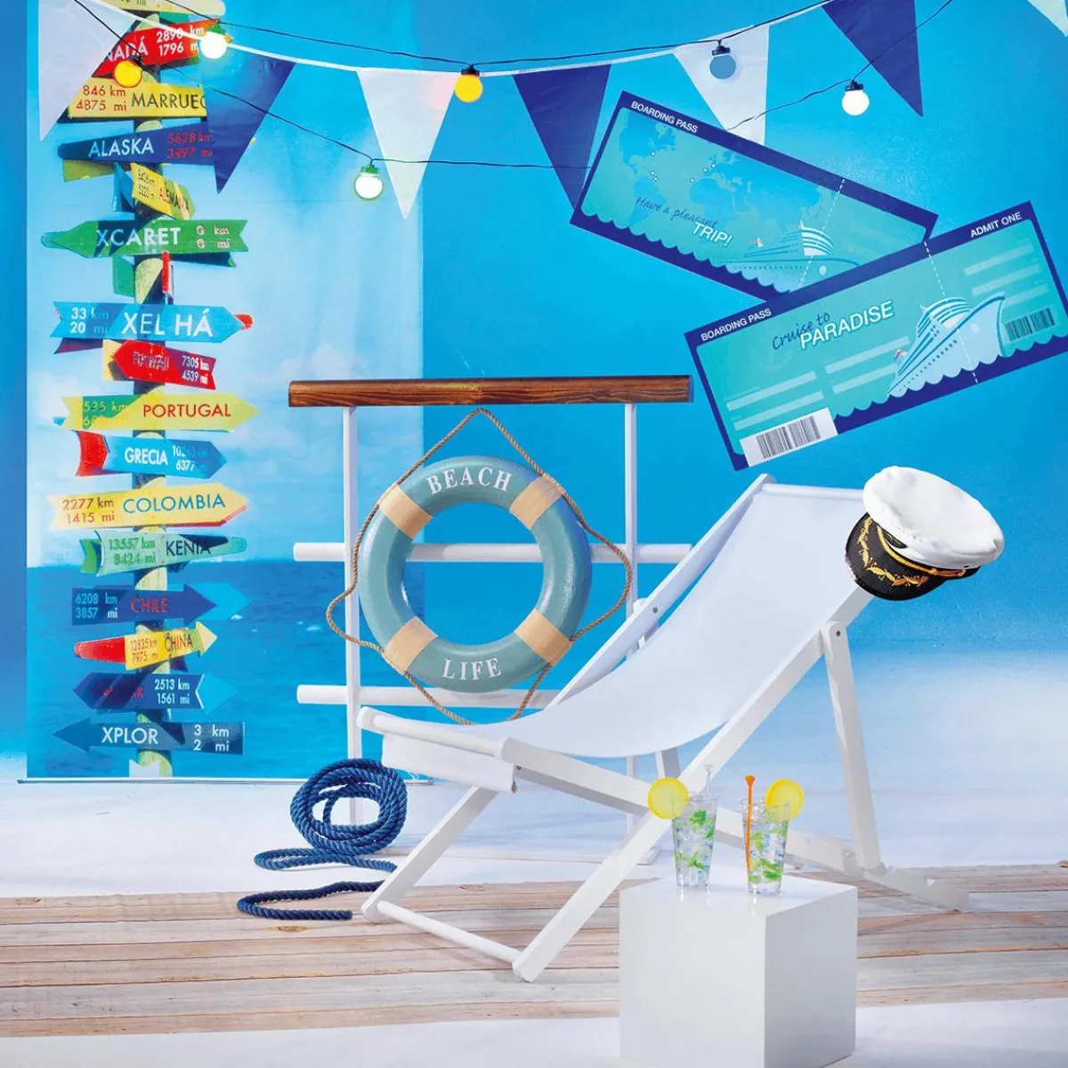 Expositores Para Tiendas|Decoración De Verano>DecoWoerner Hamaca Blanca, Longitud 110 Cm blanco