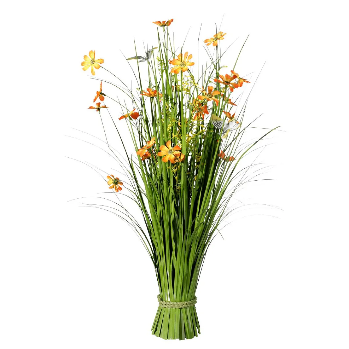 Decoración De Primavera|Hierba Decorativa>DecoWoerner Haz De Gras Artificial Con Flores s De 67 Cm naranja