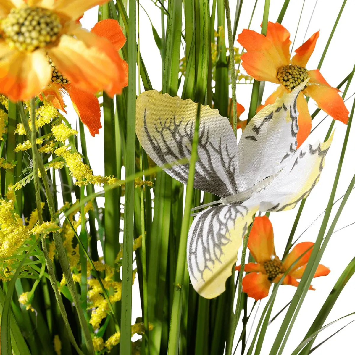 Decoración De Primavera|Hierba Decorativa>DecoWoerner Haz De Gras Artificial Con Flores s De 67 Cm naranja