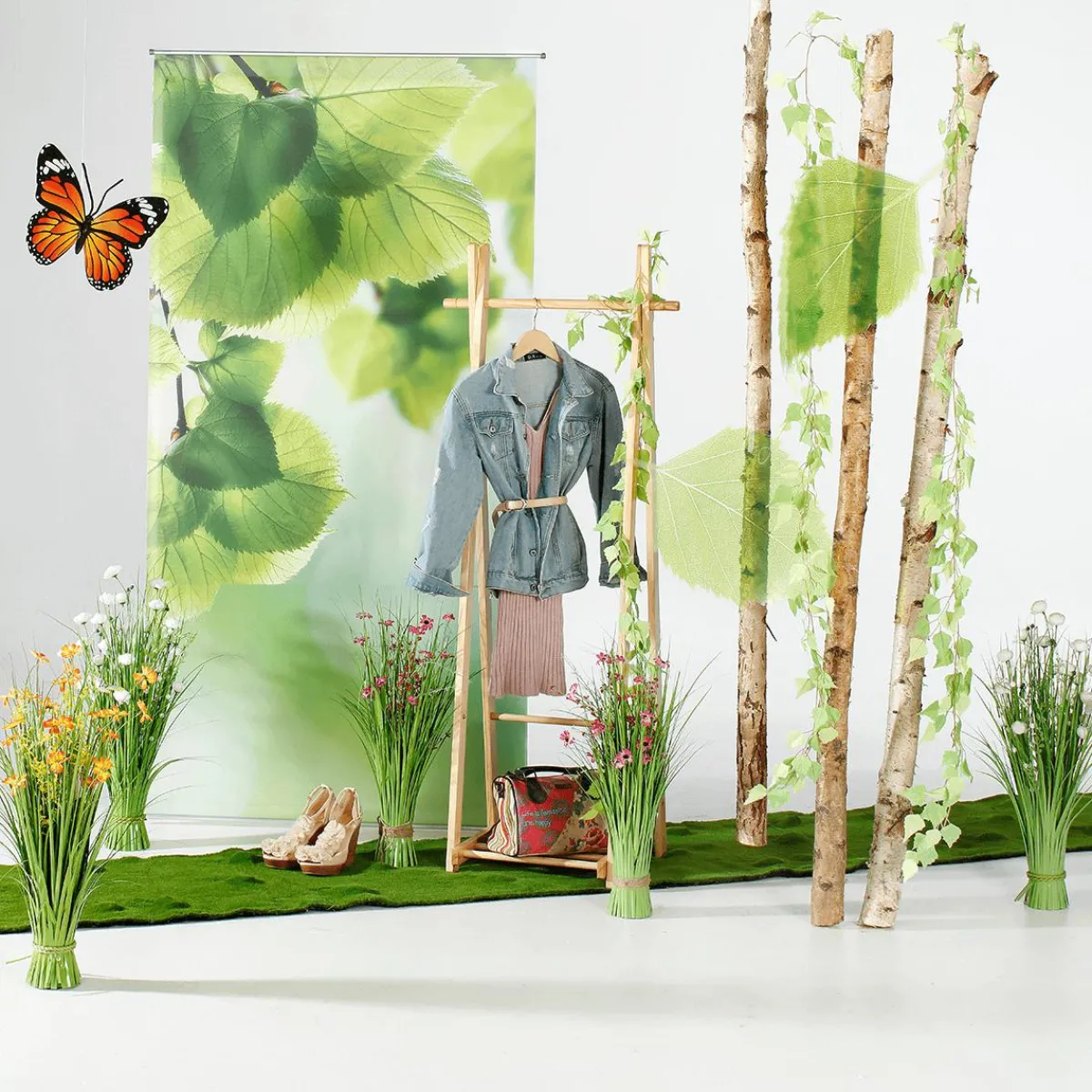 Decoración De Primavera|Hierba Decorativa>DecoWoerner Haz De Gras Artificial Con Flores s De 67 Cm naranja