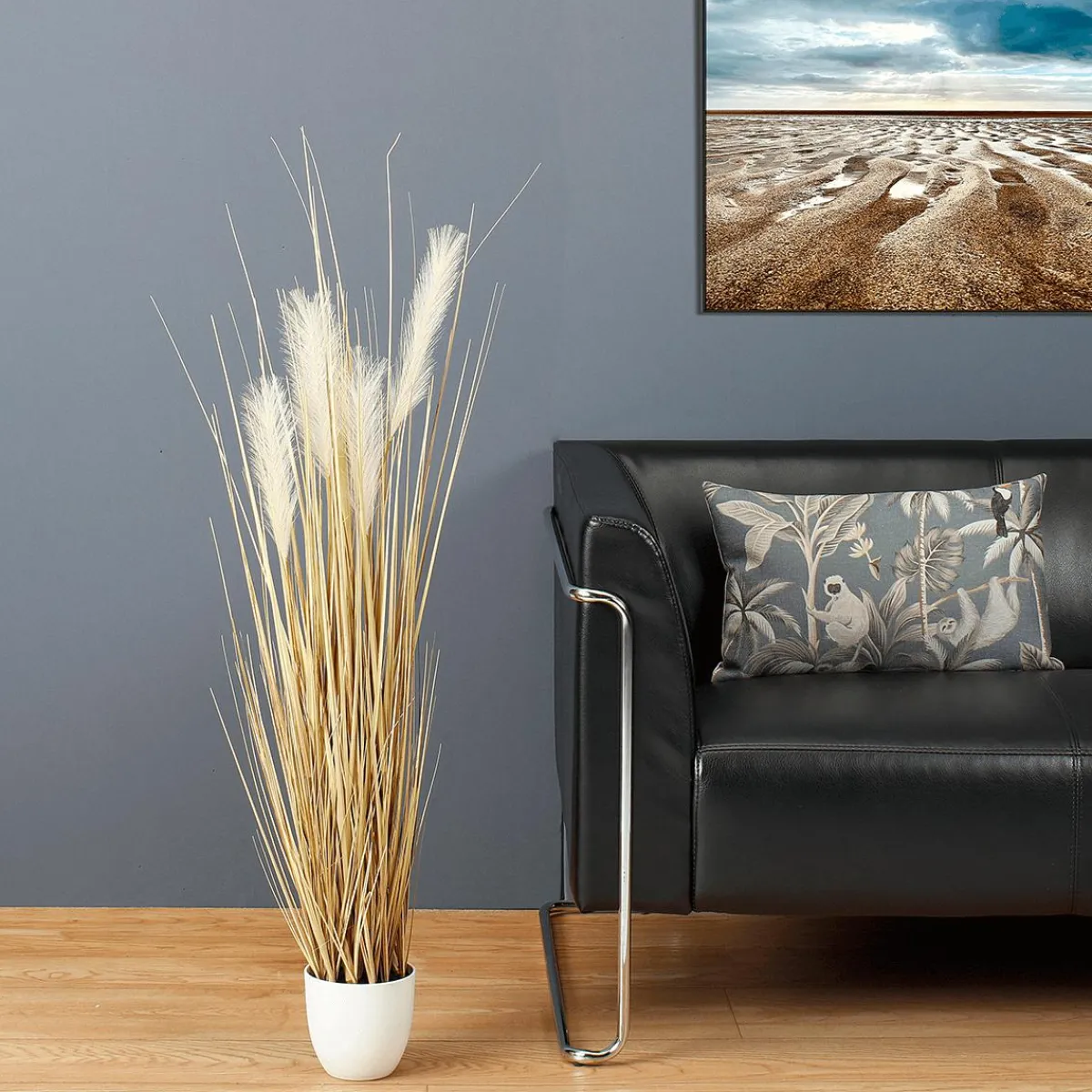 Decoración De Verano|Hierba Decorativa>DecoWoerner Hierba De Caña Artificial En La Maceta 110 Cm Beige