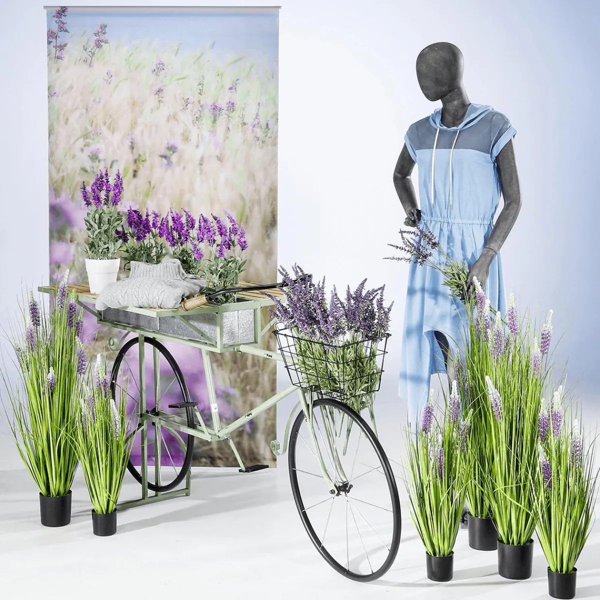 Decoración De Primavera|Hierba Decorativa>DecoWoerner Hierba Decorativa Con Lavanda, Altura 100 Cm verde