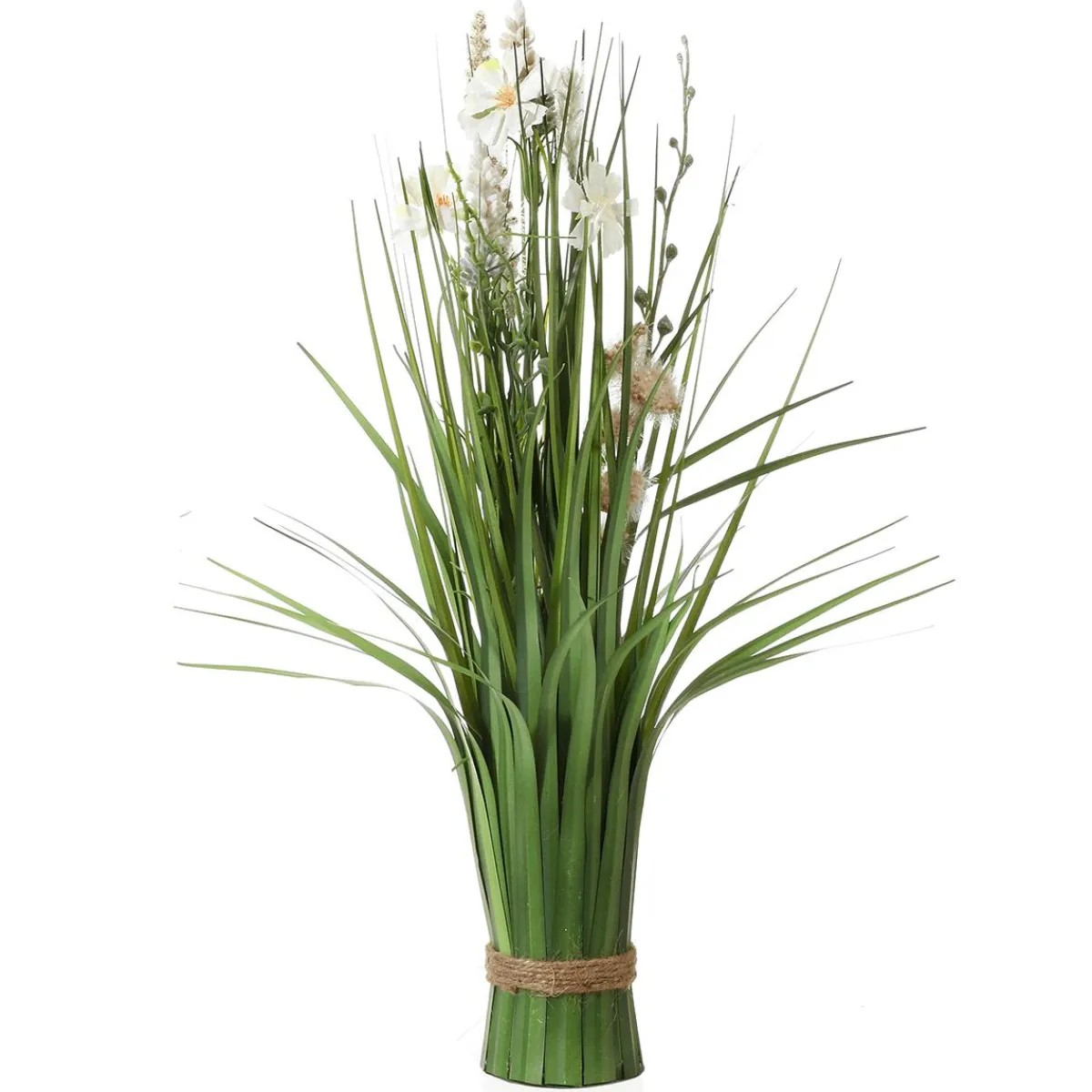 Hierba Decorativa>DecoWoerner Hierbas Artificiales Con Flores De Prado, Blancas Y Moradas blanco