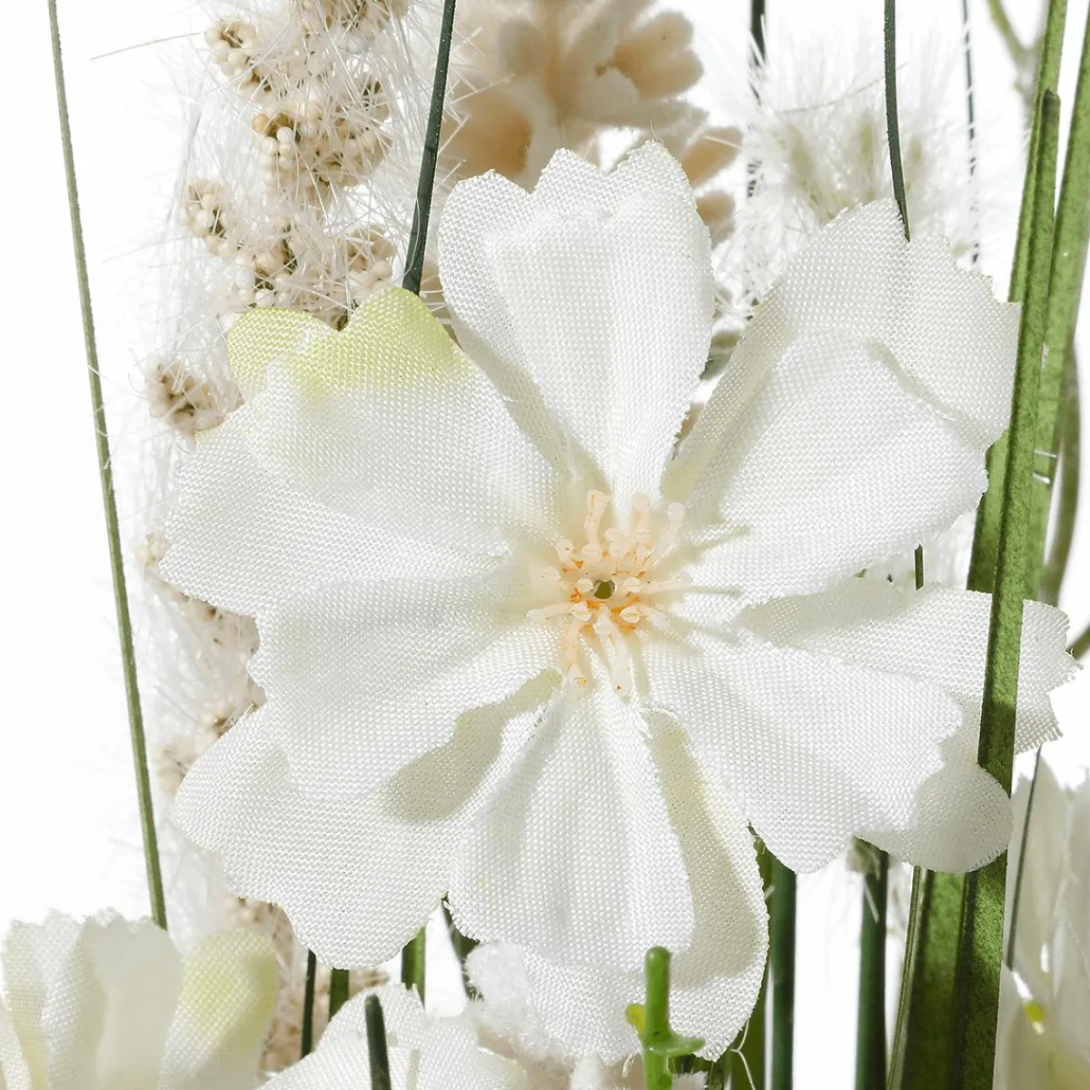 Hierba Decorativa>DecoWoerner Hierbas Artificiales Con Flores De Prado, Blancas Y Moradas blanco