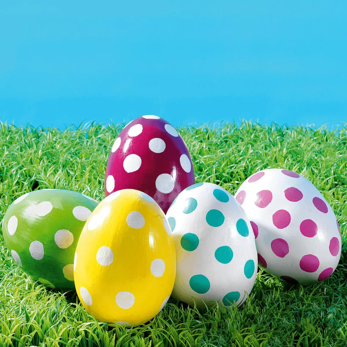 Decoración De Pascua>DecoWoerner Huevo De Pascua Deco Punteado 18 Cm, /blanco amarillo