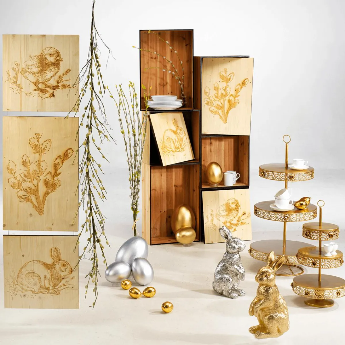 Decoración De Pascua>DecoWoerner Huevo De Pascua Decorativo Metalizado En Dorado, 18 Cm oro