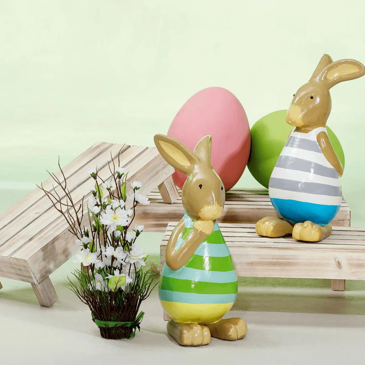 Decoración De Pascua>DecoWoerner Huevo De Pascua Gigante Decorativo, Color Claro, 30 Cm verde