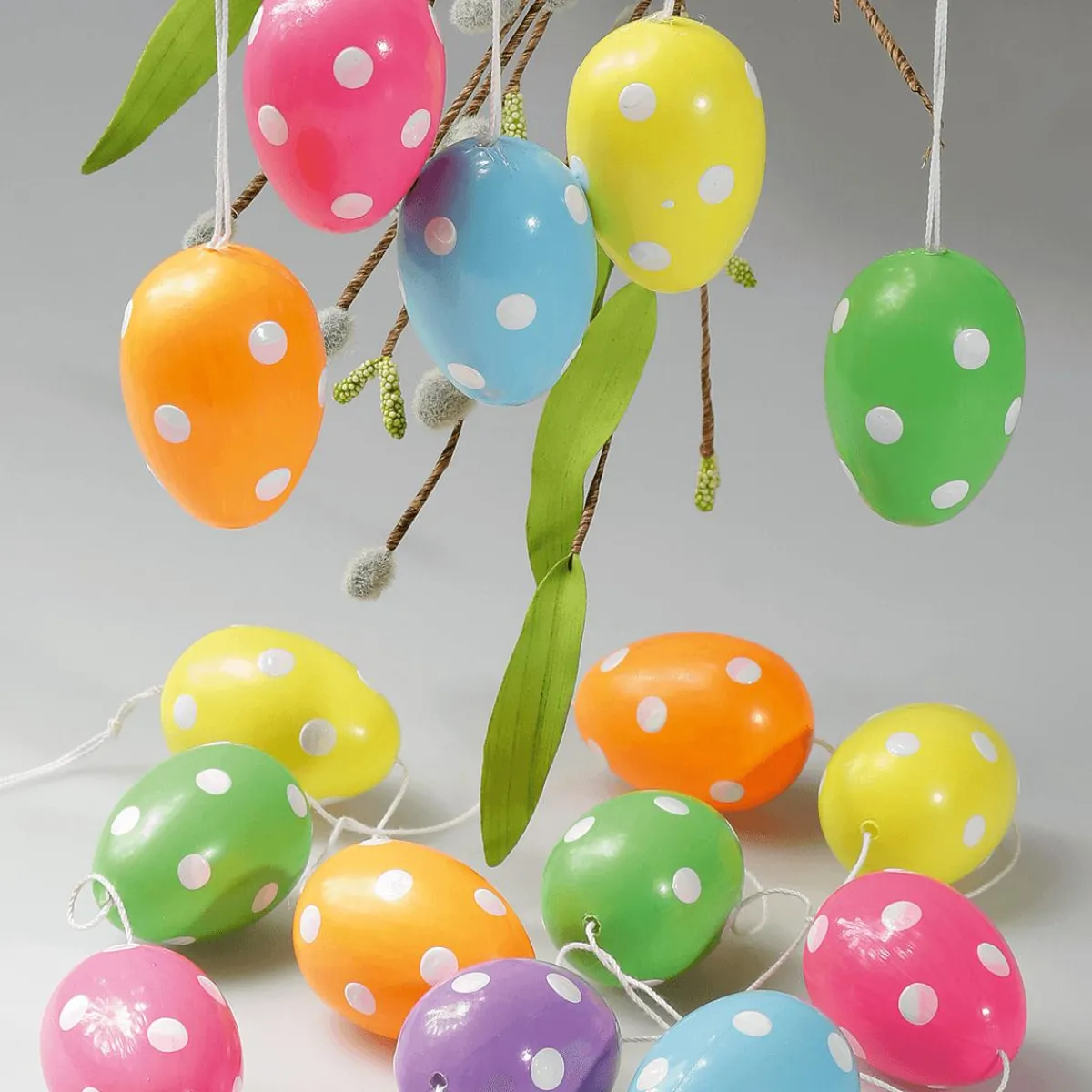 Decoración De Pascua>DecoWoerner Huevos De Pascua Decorativos 6 Cm, Con Puntos, 6 Piezas multicolor