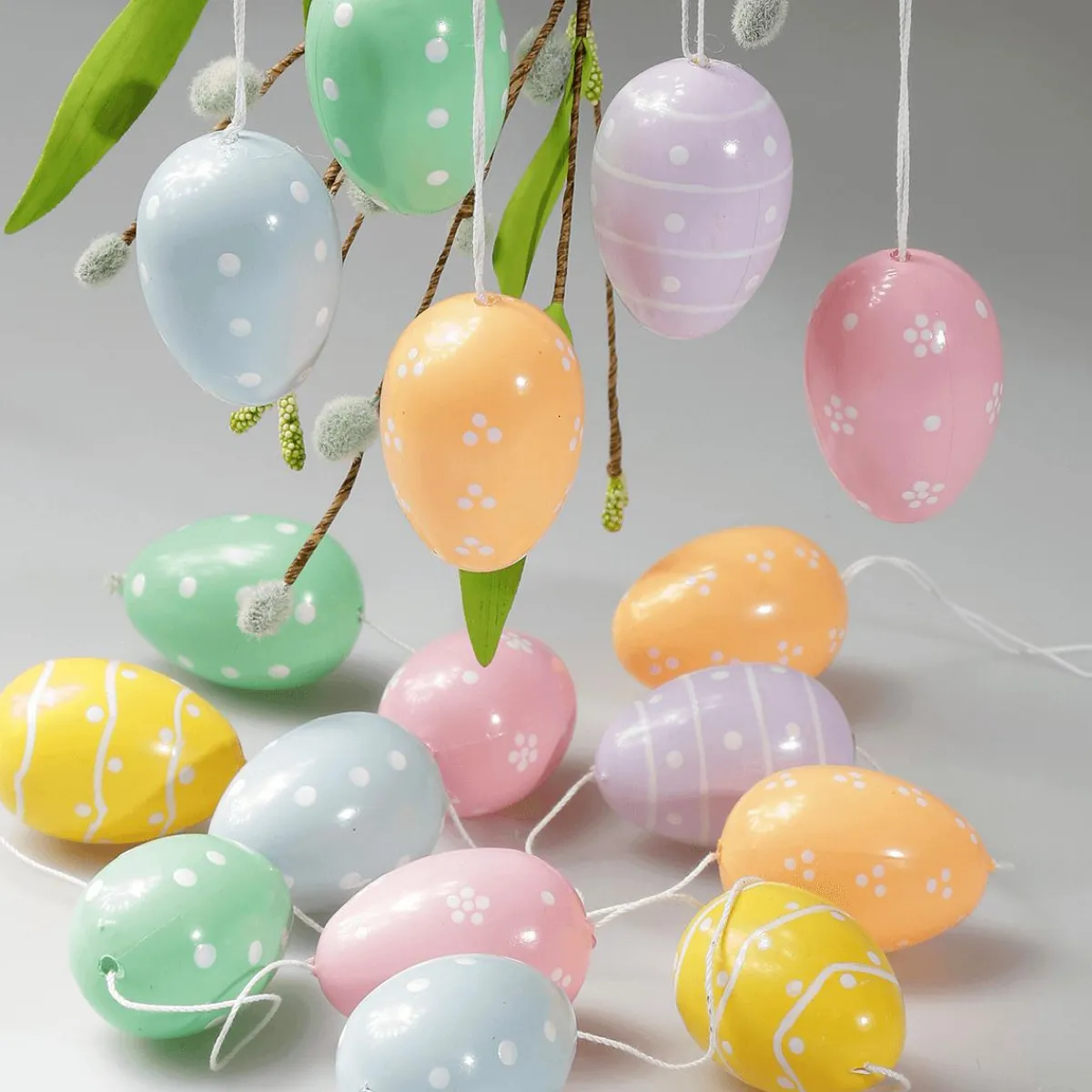 Decoración De Pascua>DecoWoerner Huevos De Pascua Decorativos Para Colgar 6 Cm, Pastel Con Puntos, 6 Piezas multicolor
