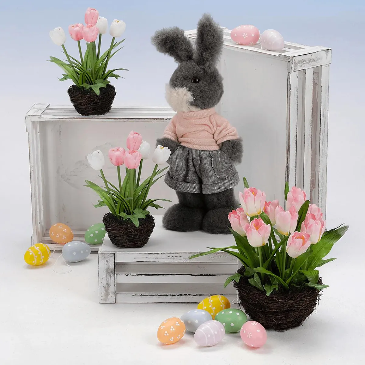 Decoración De Pascua>DecoWoerner Huevos De Pascua Decorativos Para Colgar 6 Cm, Pastel Con Puntos, 6 Piezas multicolor