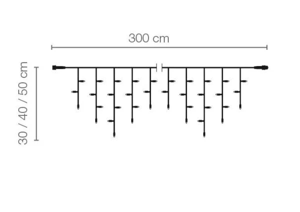 Luces De Navidad>DecoWoerner Icicle-Light Cadena De Luz 300 Cm IP44, Negro