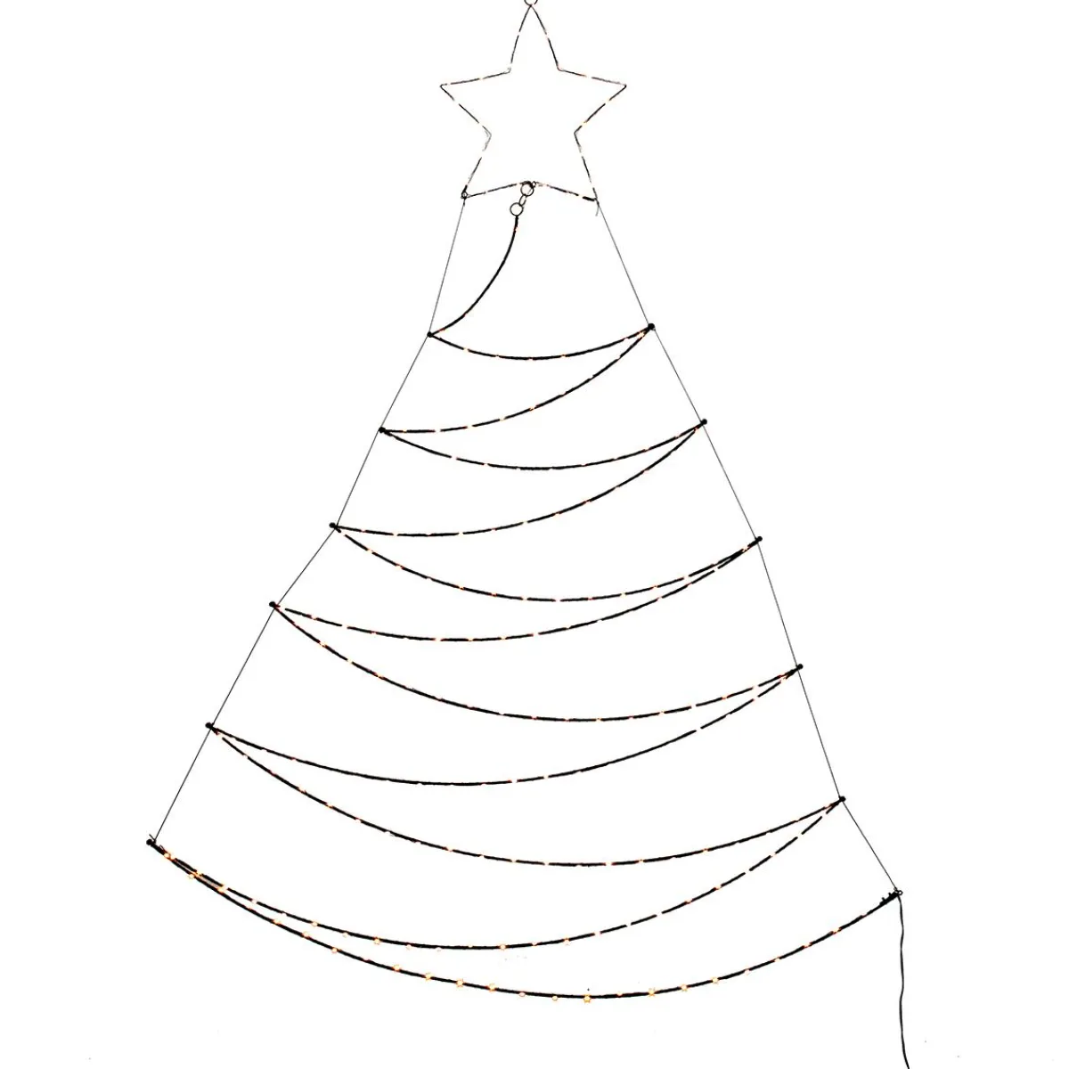 Luz Decorativa|Luces De Navidad>DecoWoerner Iluminación De Marco LED Abeto Metálico 200 X 117 X 150 Cm negro