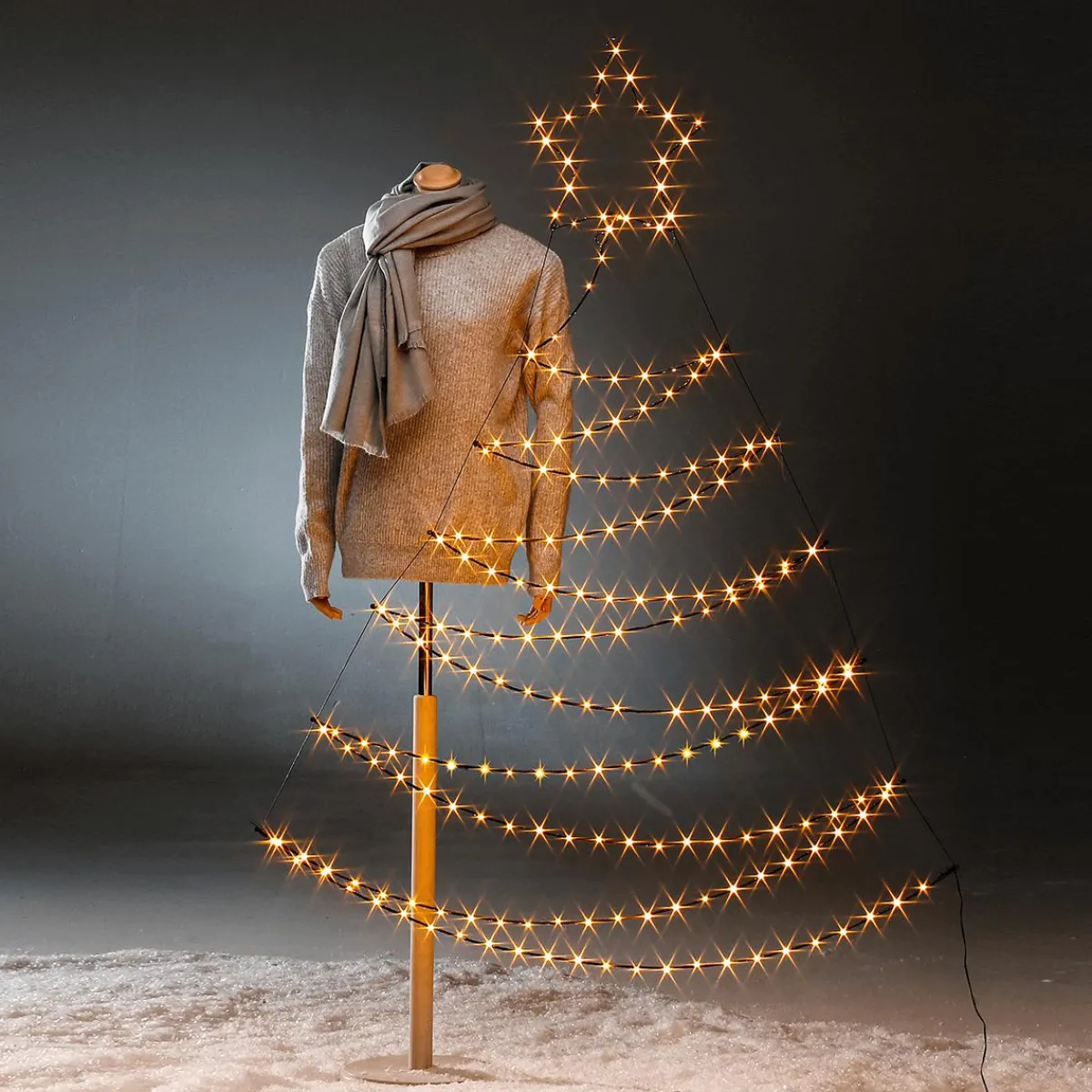 Luz Decorativa|Luces De Navidad>DecoWoerner Iluminación De Marco LED Abeto Metálico 200 X 117 X 150 Cm negro