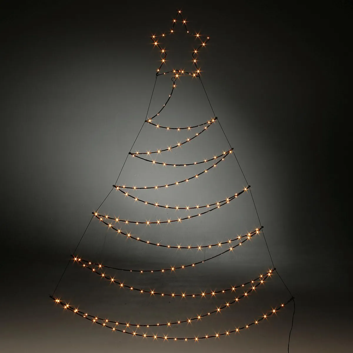 Luz Decorativa|Luces De Navidad>DecoWoerner Iluminación De Marco LED Abeto Metálico 200 X 117 X 150 Cm negro