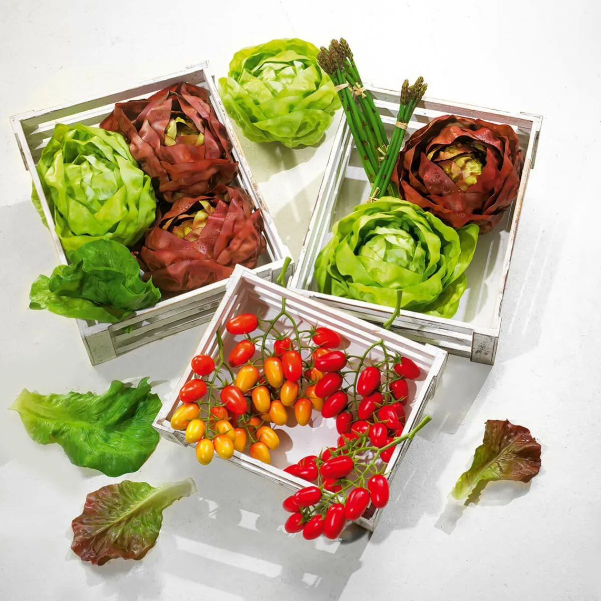 Verduras Y Hierbas>DecoWoerner Imitación De Hojas De Ensalada Comida, 5 Piezas marrón