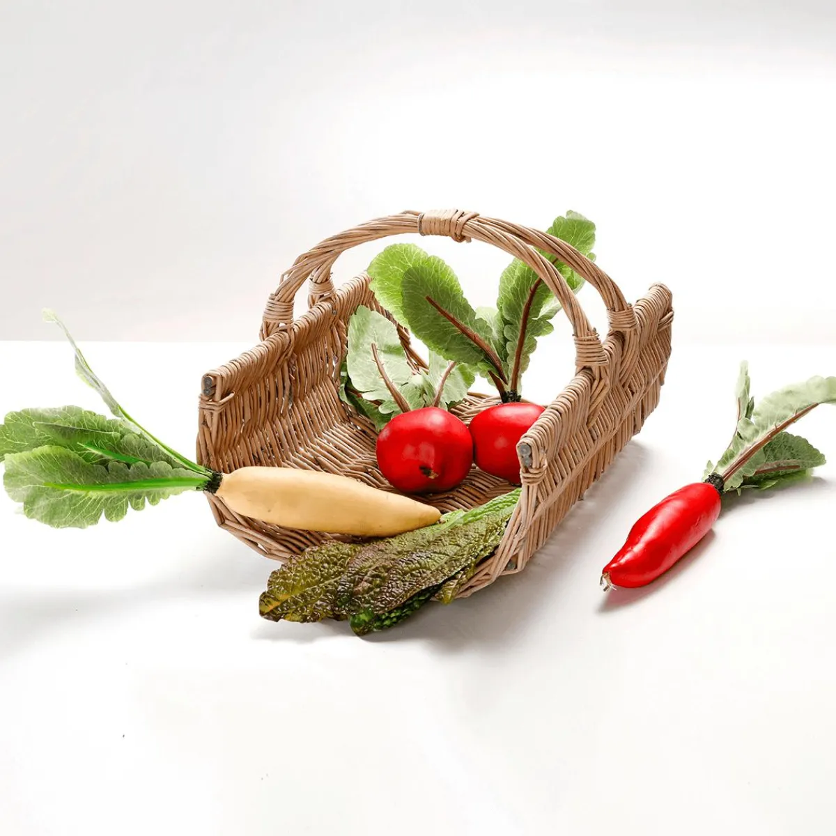 Verduras Y Hierbas>DecoWoerner Imitación De Hojas De Lechuga Romana - Rojo, 6 Piezas verde