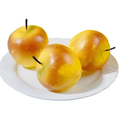 Decoración De Otoño|Frutas>DecoWoerner Imitación De Manzanas Amarillas, 3 Piezas amarillo