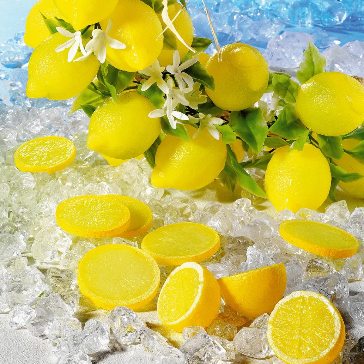 Decoración Temática|Frutas>DecoWoerner Imitación De Mitades De Limones, 3 Piezas amarillo