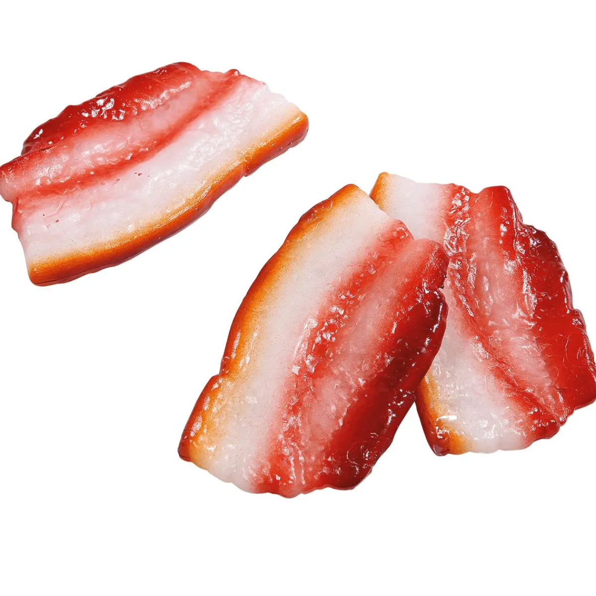 Platos Y Comida Rápida|Carnes Y Embutidos>DecoWoerner Imitación De Rebanadas De Tocino, 8 Cm, 3 Piezas rojo