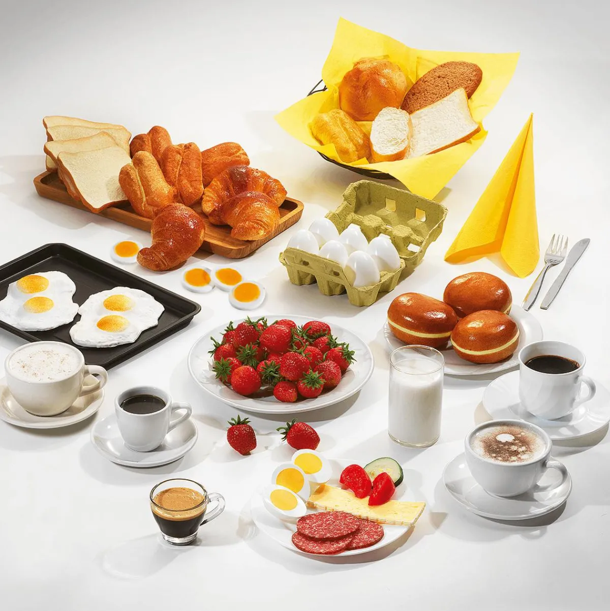 Platos Y Comida Rápida|Queso Y Huevos>DecoWoerner Imitación De Rodajas De Huevo, 4 Piezas amarillo