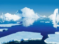 Bandera Xxl>DecoWoerner Impresión En Tela XXL "Iceberg/Océano Ártico", 3 X 4 M azul