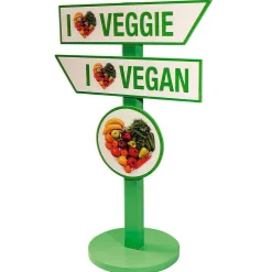 Decoración Temática|Decoración De Verano>DecoWoerner Indicador De Caminos "Veggie & Vegan" (Vegetariano Y Vegano) Altura 80 Cm verde