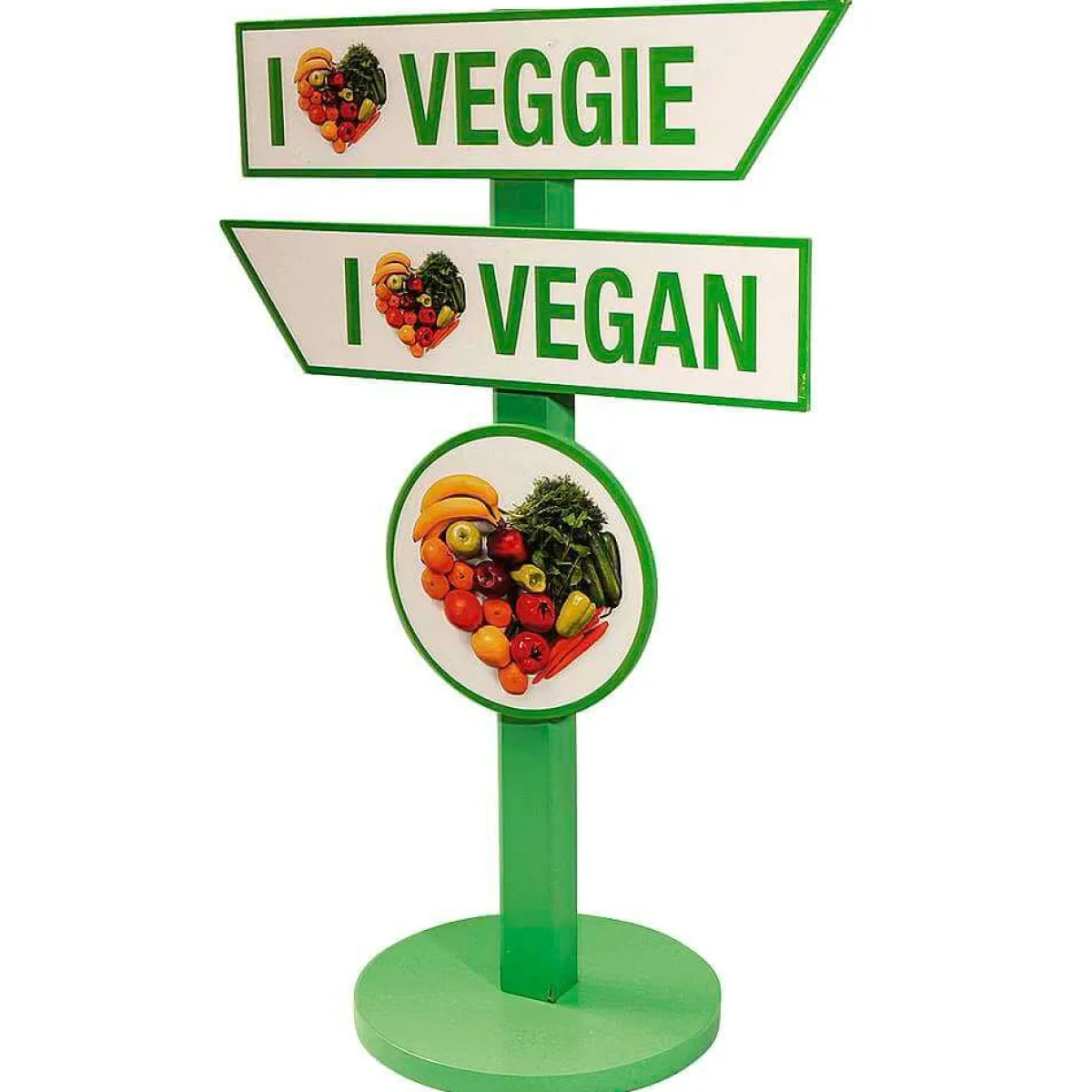Decoración Temática|Decoración De Verano>DecoWoerner Indicador De Caminos "Veggie & Vegan" (Vegetariano Y Vegano) Altura 80 Cm verde