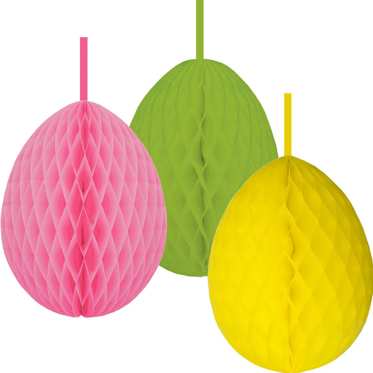 Decoración De Pascua>DecoWoerner Juego De 3 Huevos De Papel De Nido De Abeja multicolor