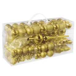 Bolas De Navidad>DecoWoerner Juego De Bolas De Navidad XXL 100pcs. Doradas 3 - 7,5 Cm Ø oro