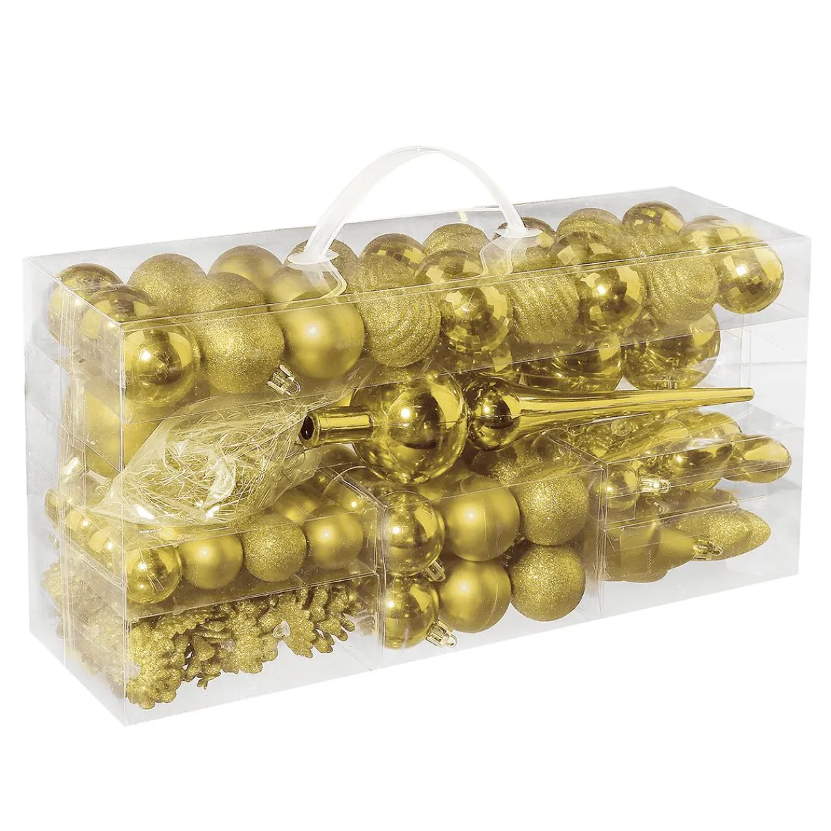 Bolas De Navidad>DecoWoerner Juego De Bolas De Navidad XXL 100pcs. Doradas 3 - 7,5 Cm Ø oro