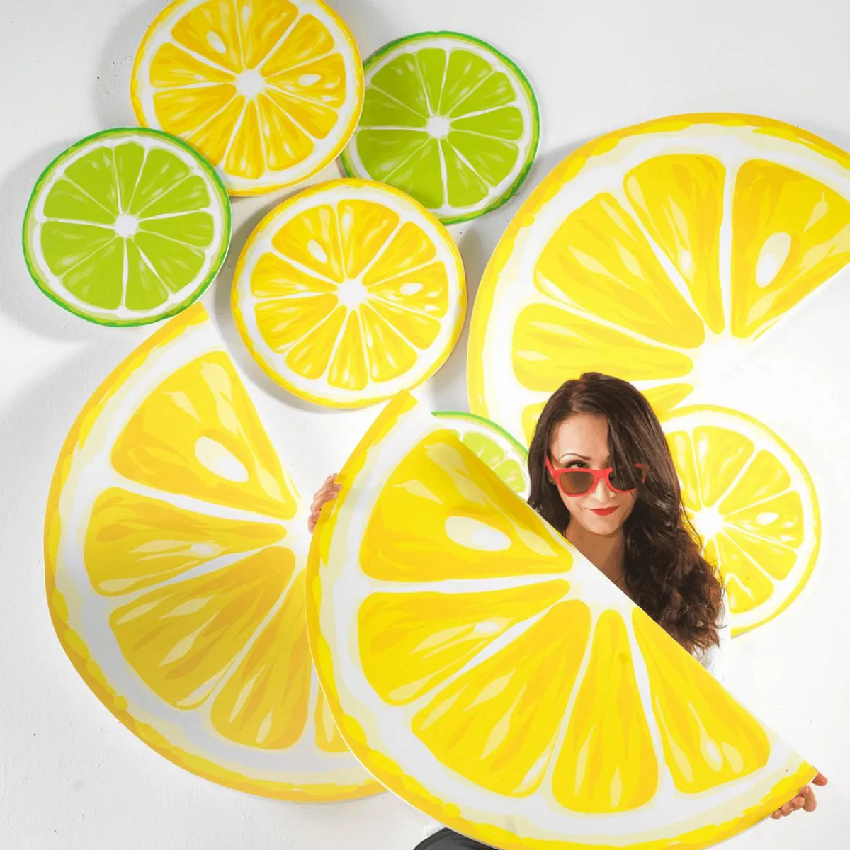 Decoración De Verano>DecoWoerner Juego De Exhibición Limette & Zitrone 35/40 Cm amarillo