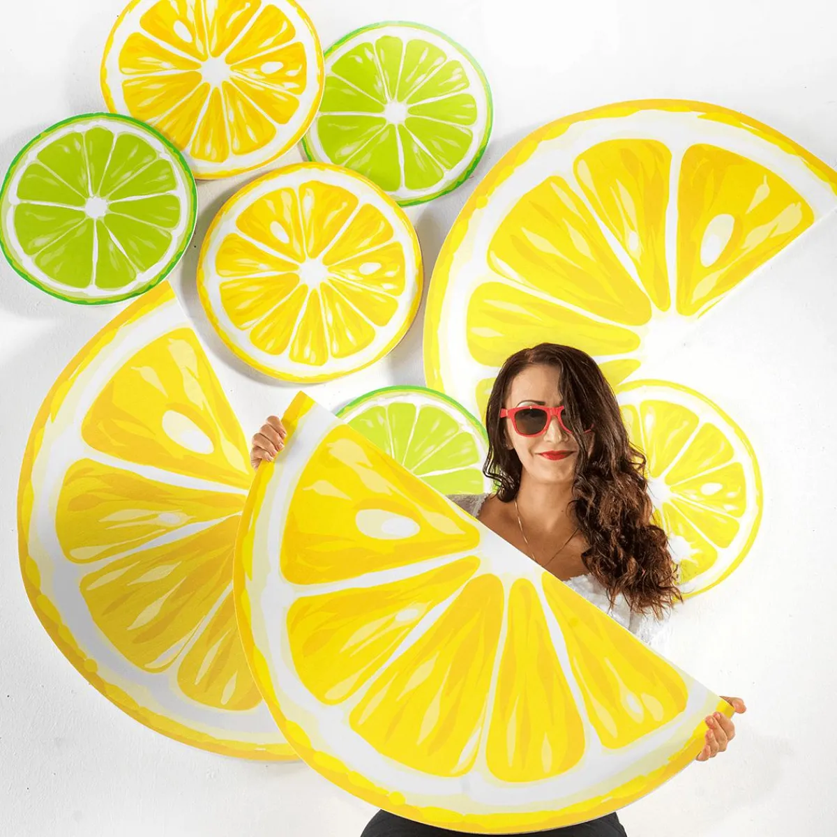 Decoración De Verano>DecoWoerner Juego De Exhibición Limette & Zitrone 35/40 Cm amarillo
