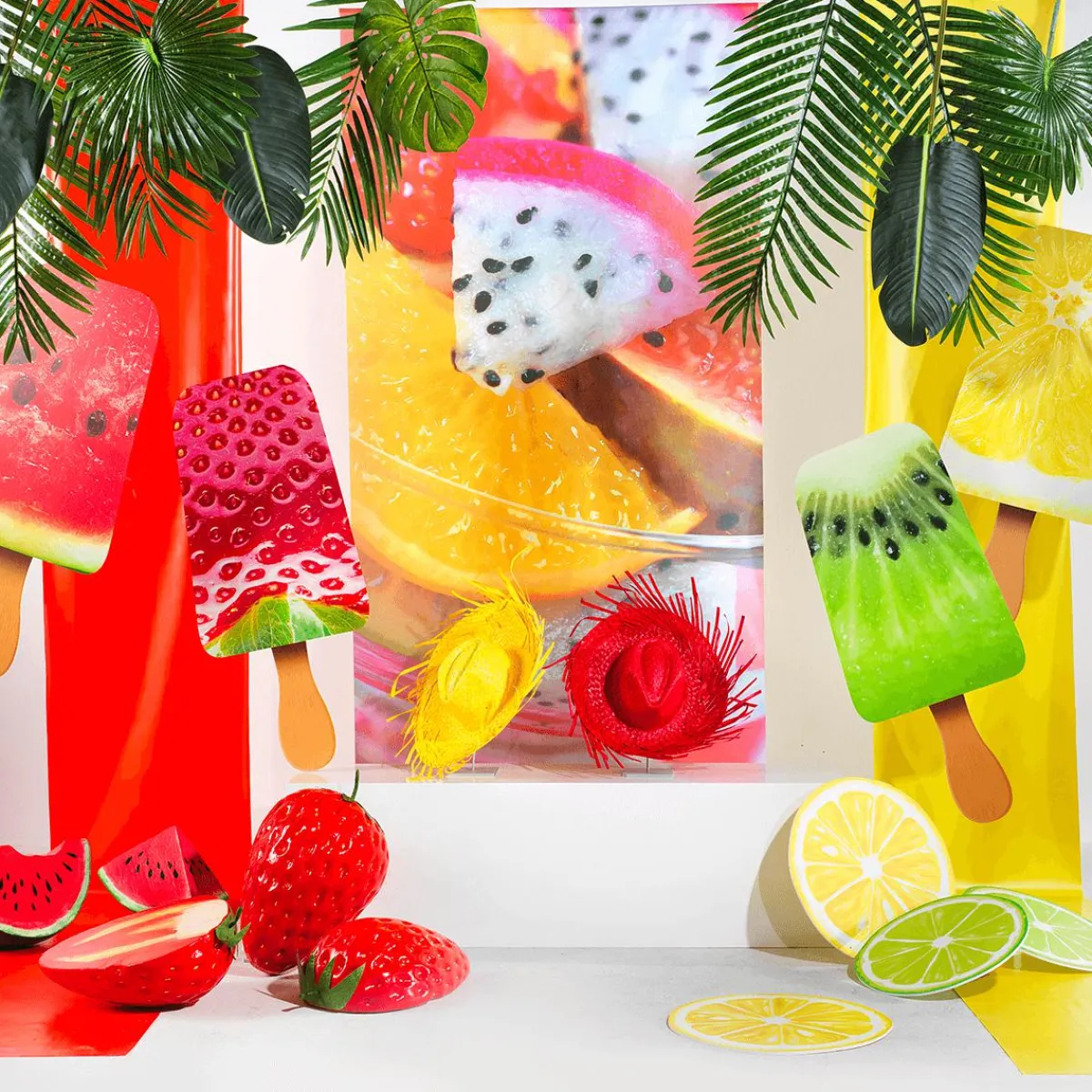 Decoración De Verano>DecoWoerner Juego De Exhibición Limette & Zitrone 35/40 Cm amarillo