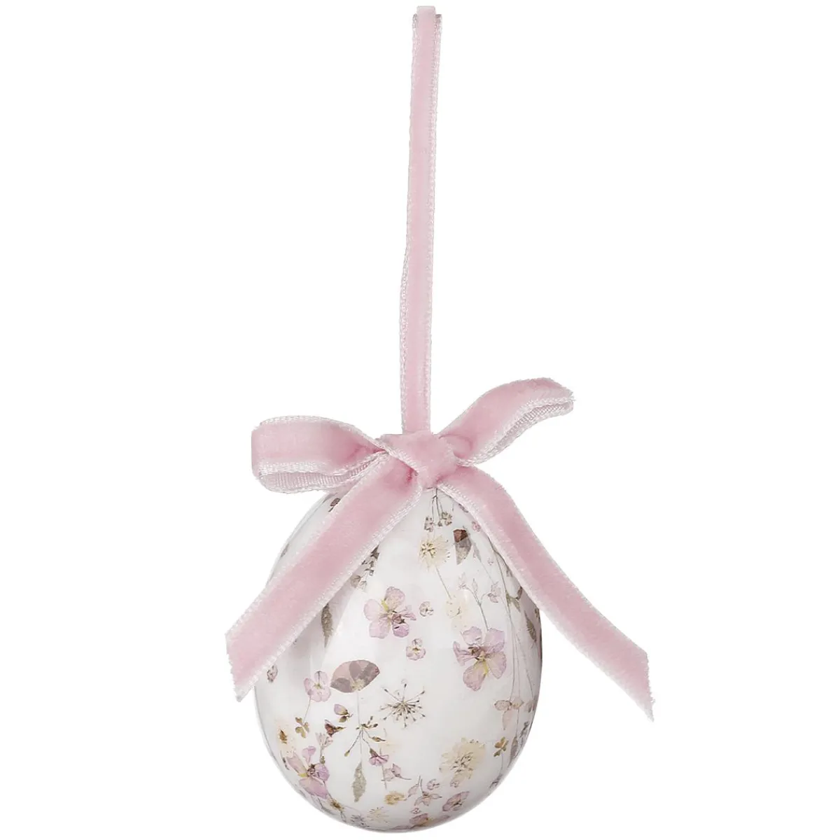 Decoración De Pascua>DecoWoerner Juego De Huevos De Pascua De Espuma Para Colgar, Con Dibujo De Flores Y Lazo 8pcs. blanco
