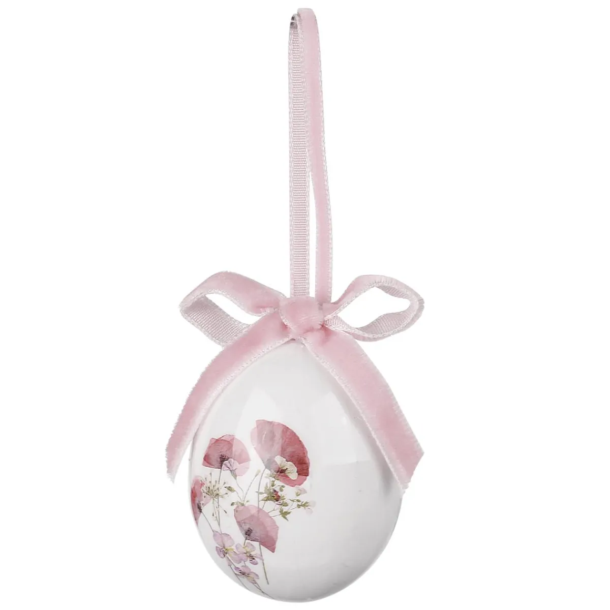 Decoración De Pascua>DecoWoerner Juego De Huevos De Pascua De Espuma Para Colgar, Con Dibujo De Flores Y Lazo 8pcs. blanco