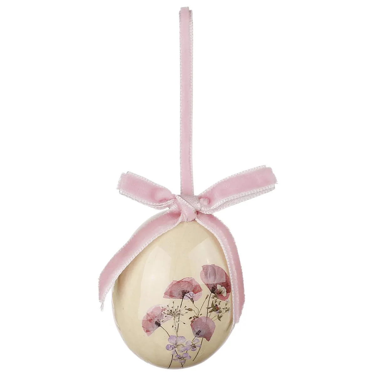 Decoración De Pascua>DecoWoerner Juego De Huevos De Pascua De Espuma Para Colgar, Con Dibujo De Flores Y Lazo 8pcs. blanco