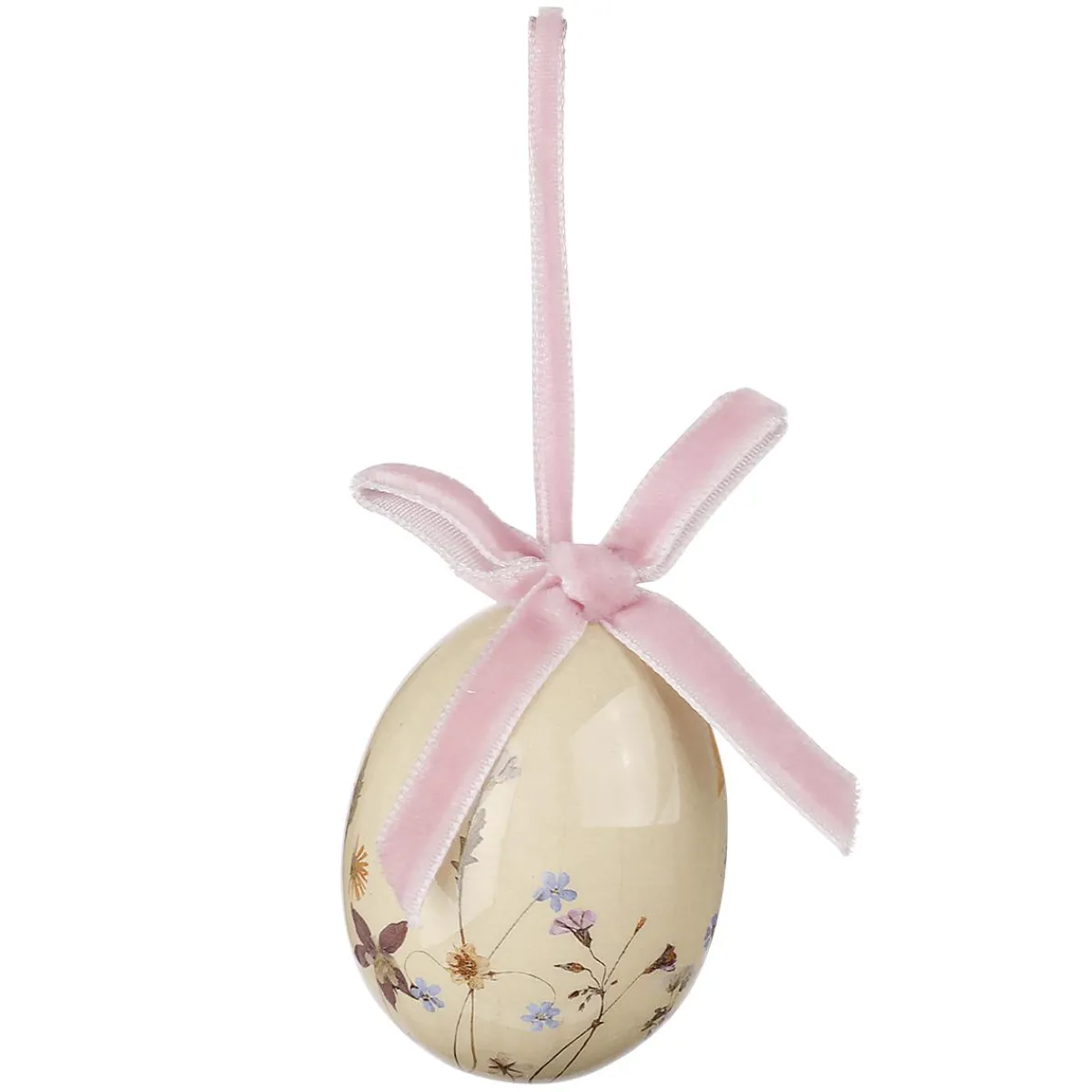 Decoración De Pascua>DecoWoerner Juego De Huevos De Pascua De Espuma Para Colgar, Con Dibujo De Flores Y Lazo 8pcs. blanco